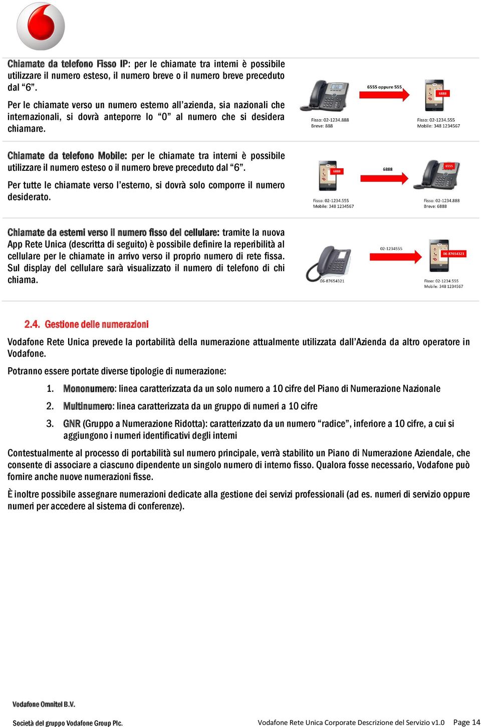 Chiamate da telefn Mbile: per le chiamate tra interni è pssibile utilizzare il numer estes il numer breve precedut dal 6. Per tutte le chiamate vers l estern, si dvrà sl cmprre il numer desiderat.