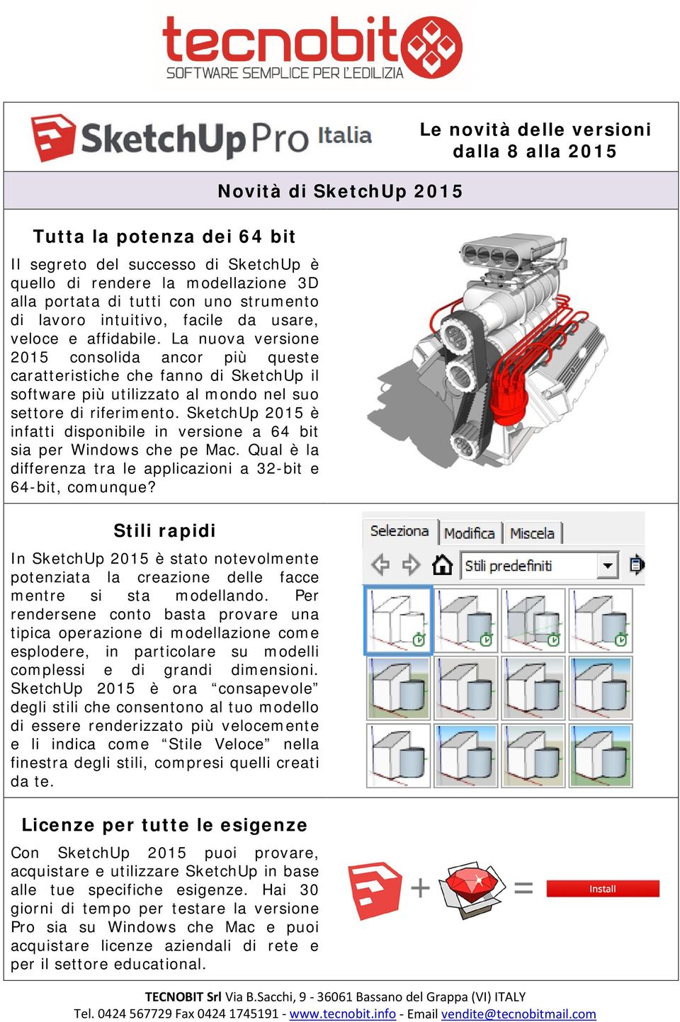 SketchUp 2015 è infatti disponibile in versione a 64 bit sia per Windows che pe Mac. Qual è la differenza tra le applicazioni a 32-bit e 64-bit, comunque?