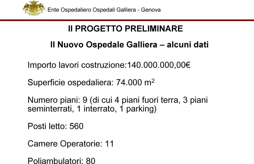 000 m 2 Numero piani: 9 (di cui 4 piani fuori terra, 3 piani