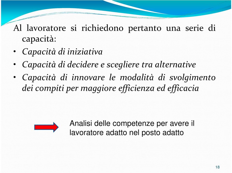 innovare le modalità di svolgimento dei compiti per maggiore efficienza ed