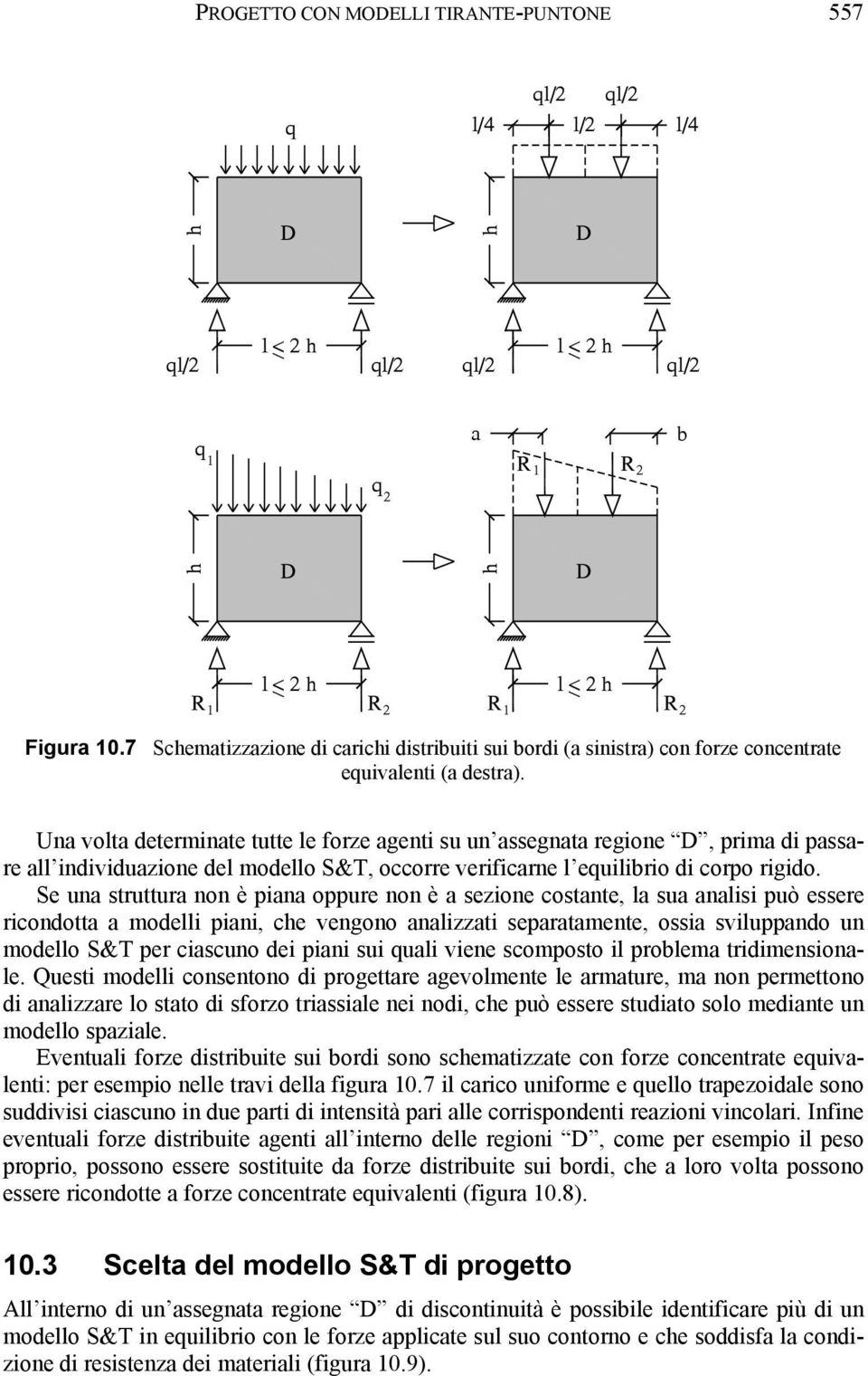 Un volt determinte tutte le forze genti su un ssegnt regione D, prim di pssre ll individuzione del modello S&T, occorre verificrne l equilibrio di corpo rigido.