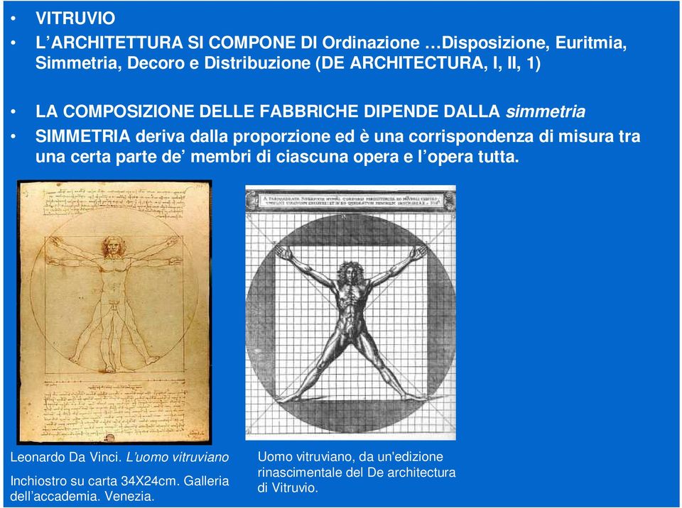 di misura tra una certa parte de membri di ciascuna opera e l opera tutta. Leonardo Da Vinci.