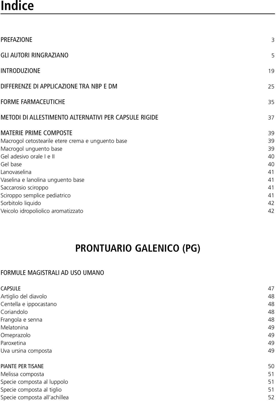 sciroppo 41 Sciroppo semplice pediatrico 41 Sorbitolo liquido 42 Veicolo idropoliolico aromatizzato 42 PRONTUARIO GALENICO (PG) FORMULE MAGISTRALI AD USO UMANO CAPSULE 47 Artiglio del diavolo 48