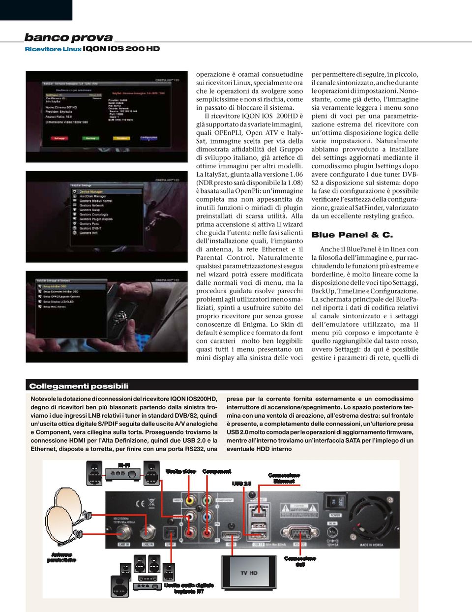 Il ricevitore IQON IOS 200HD è già supportato da svariate immagini, quali OPEnPLI, Open ATV e Italy- Sat, immagine scelta per via della dimostrata affidabilità del Gruppo di sviluppo italiano, già