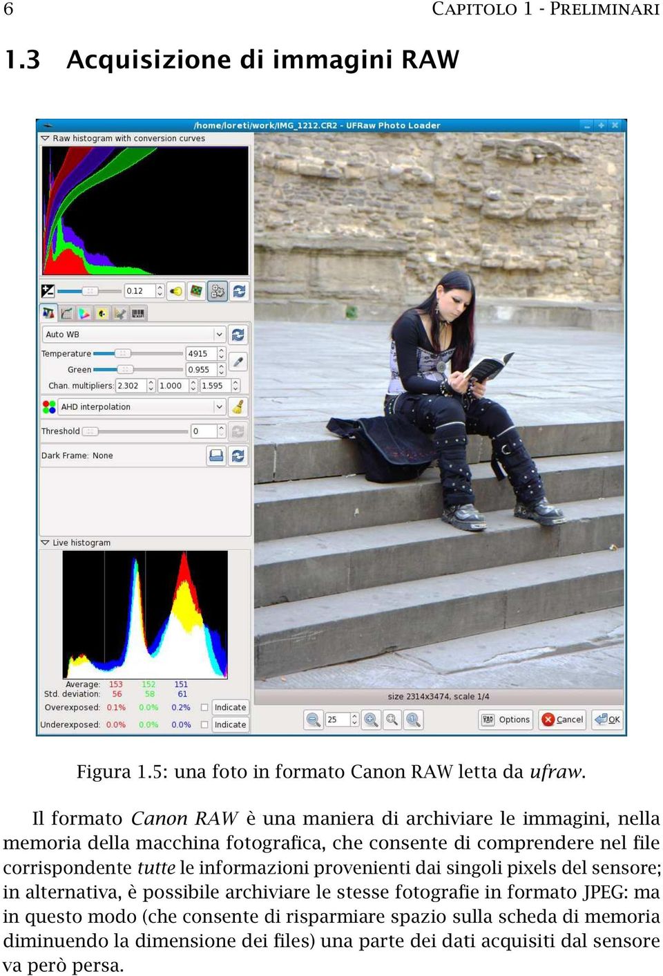 corrispondente tutte le informazioni provenienti dai singoli pixels del sensore in alternativa, è possibile archiviare le stesse fotografie in