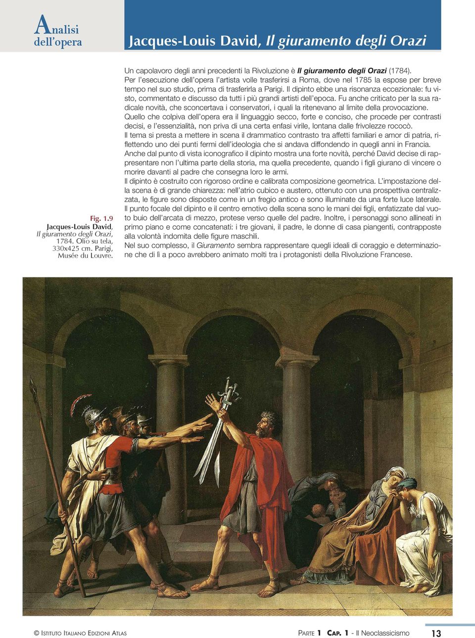 Per l esecuzione dell opera l artista volle trasferirsi a Roma, dove nel 1785 la espose per breve tempo nel suo studio, prima di trasferirla a Parigi.