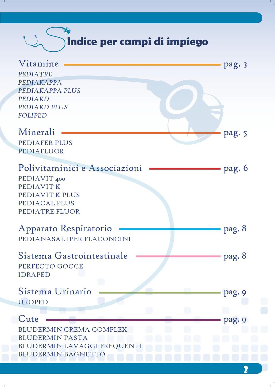 6 PEDIAVIT 400 PEDIAVIT K PEDIAVIT K PLUS PEDIACAL PLUS PEDIATRE FLUOR Apparato Respiratorio pag.