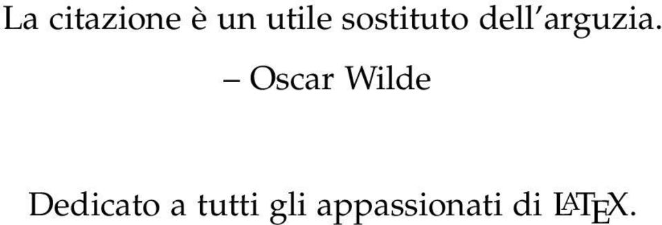 Oscar Wilde Dedicato a