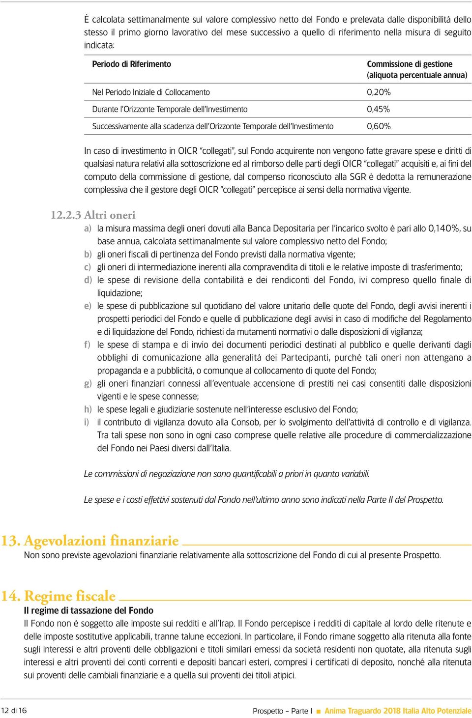 Successivamente alla scadenza dell Orizzonte Temporale dell Investimento 0,60% In caso di investimento in OICR collegati, sul Fondo acquirente non vengono fatte gravare spese e diritti di qualsiasi