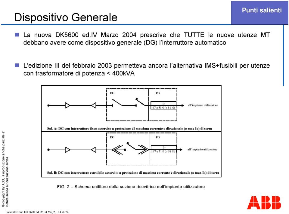 generale (DG) l interruttore automatico L edizione III del febbraio 2003 permetteva