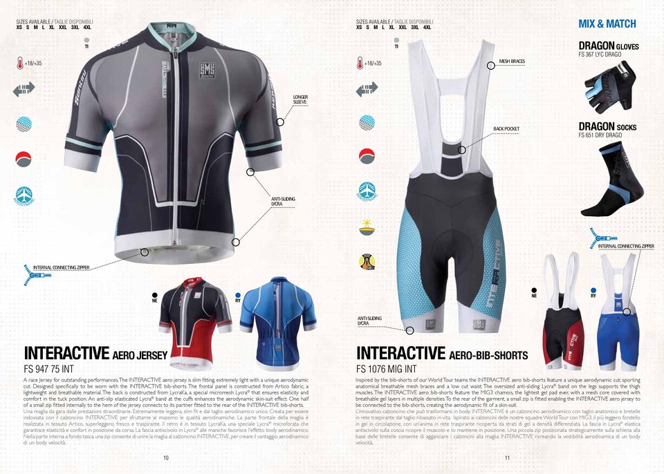 The INTERACTIVE aero jersey is slim fitting, extremely light with a unique aerodynamic cut. Designed specifically to be worn with the INTERACTIVE bib-shorts.