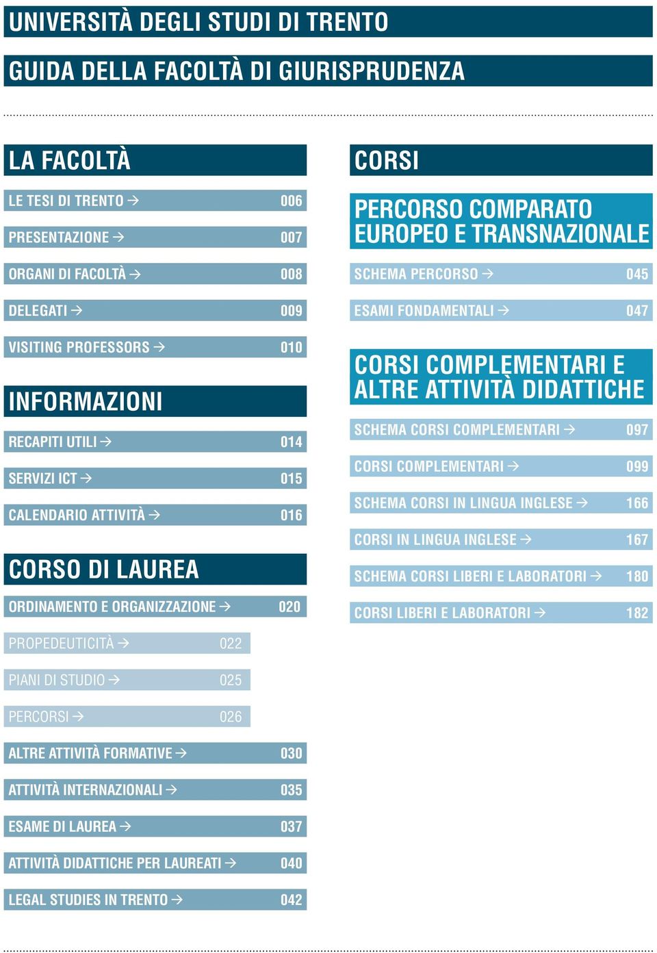 047 Corsi complementari e Altre attività didattiche schema corsi complementari 097 corsi complementari 099 SCHEMA CORSI IN LINGUA INGLESE 166 CORSI IN LINGUA INGLESE 167 SCHEMA CORSI LIBERI E