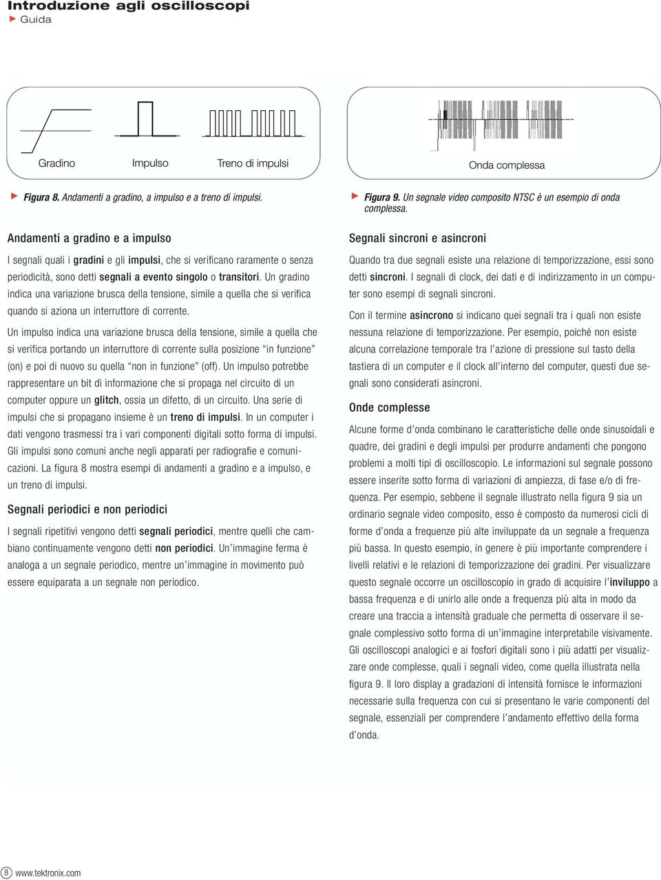 Un gradino indica una variazione brusca della tensione, simile a quella che si verifica quando si aziona un interruttore di corrente.