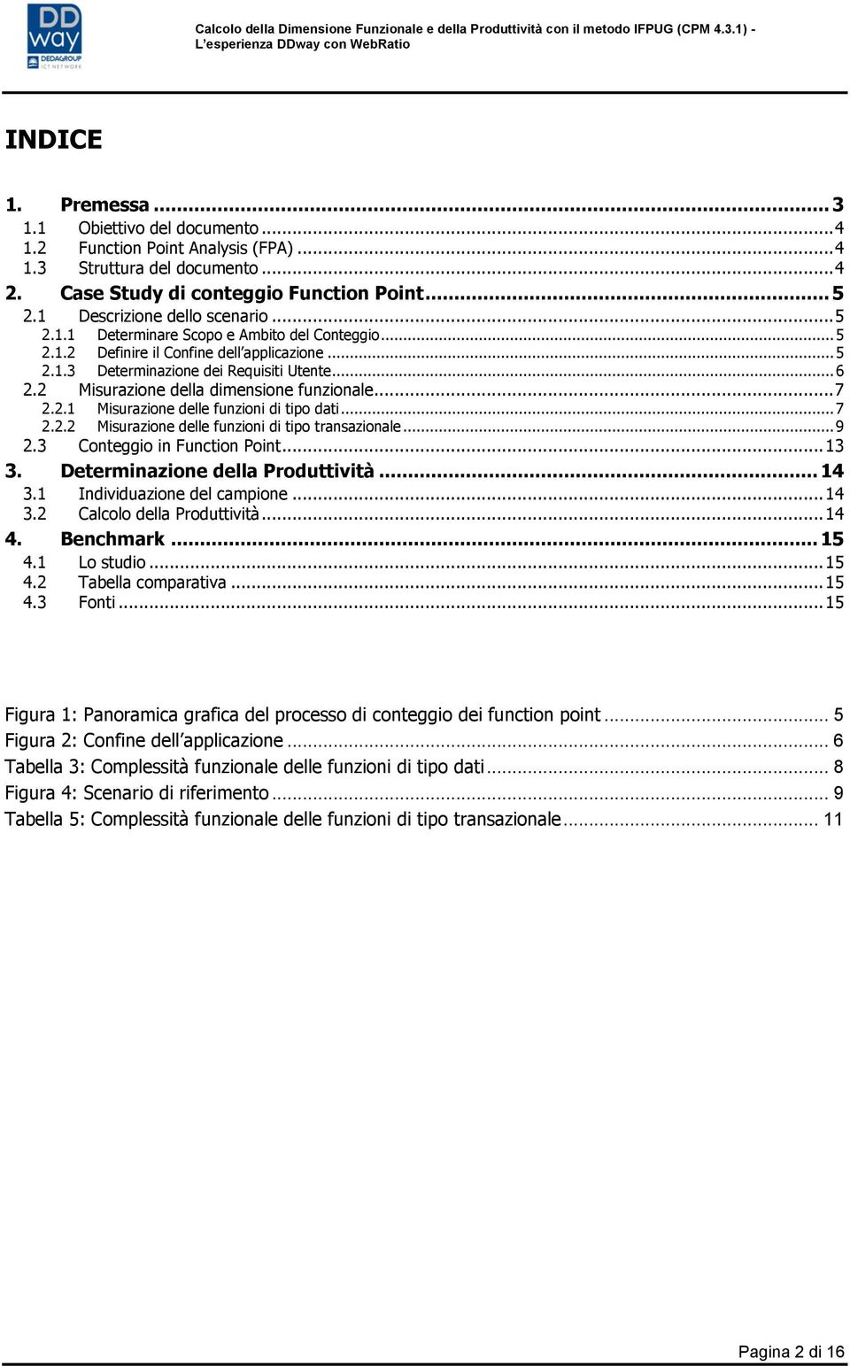 2 Misurazione della dimensione funzionale... 7 2.2.1 Misurazione delle funzioni di tipo dati... 7 2.2.2 Misurazione delle funzioni di tipo transazionale... 9 2.3 Conteggio in Function Point... 13 3.