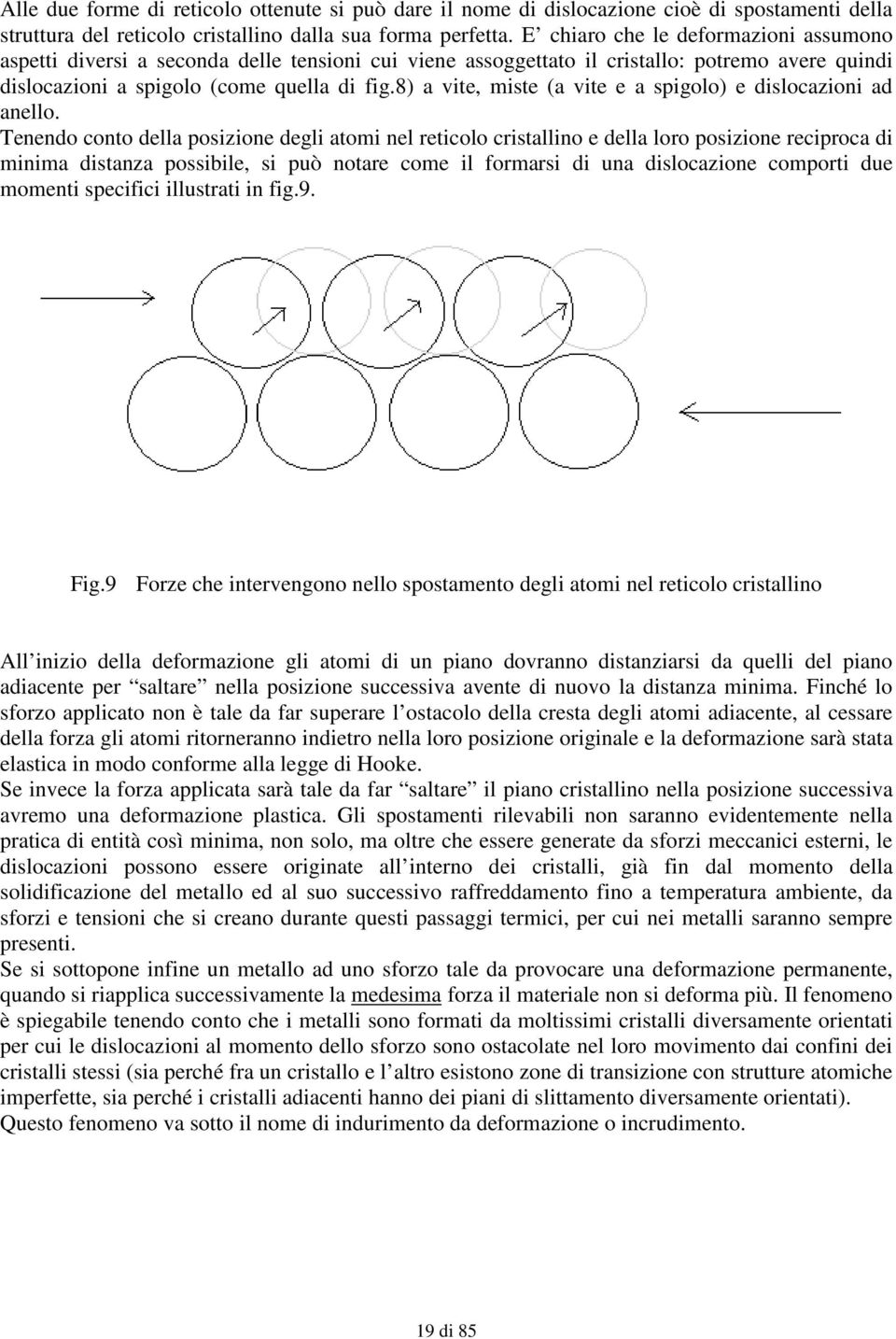 8) a vite, miste (a vite e a spigolo) e dislocazioni ad anello.