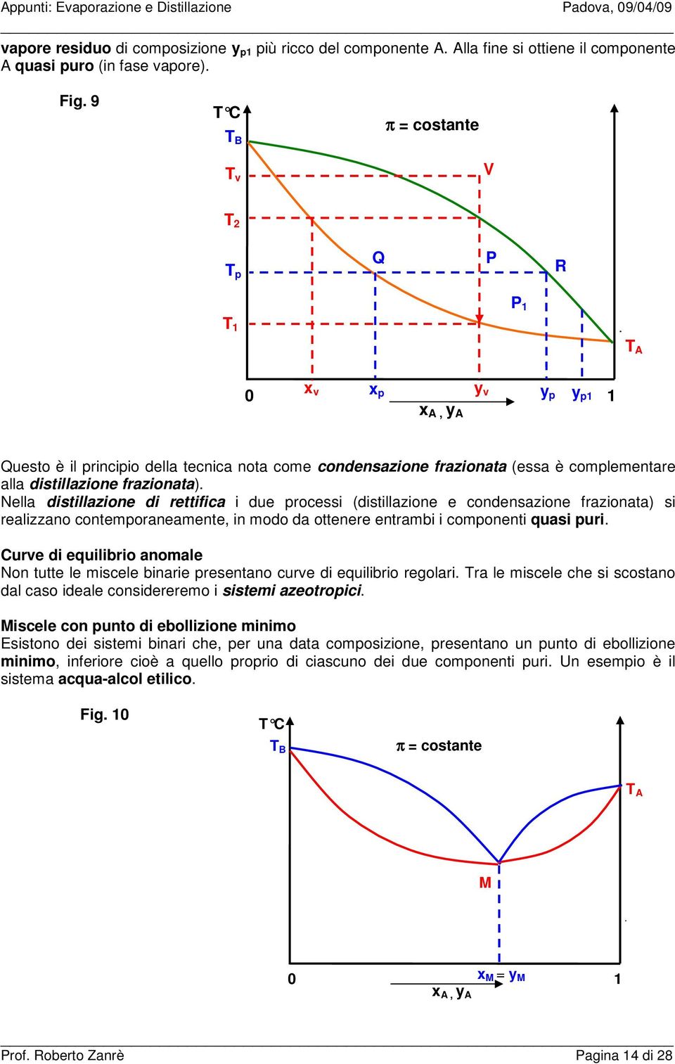 frazionata). Nella distillazione di rettifica i due processi (distillazione e condensazione frazionata) si realizzano contemporaneamente, in modo da ottenere entrambi i componenti quasi puri.