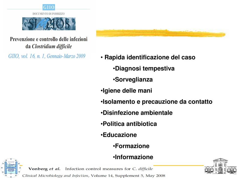 Isolamento e precauzione da contatto Disinfezione