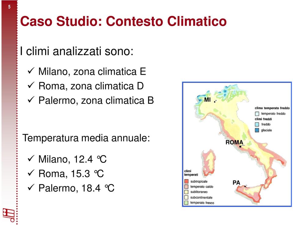 Palermo, zona climatica B MI Temperatura media