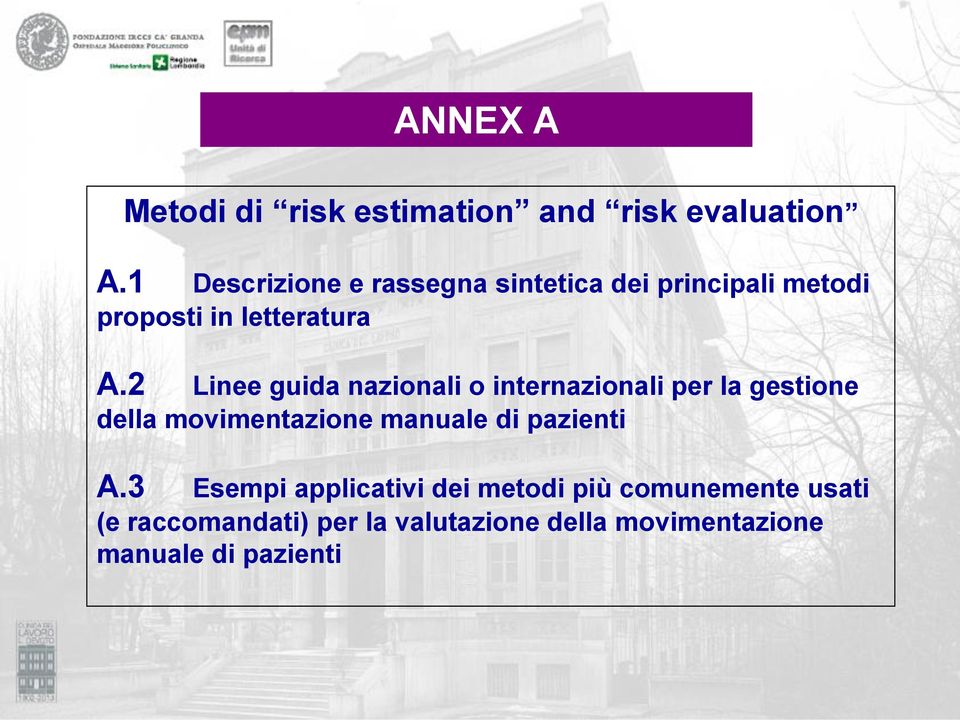 2 Linee guida nazionali o internazionali per la gestione della movimentazione manuale di