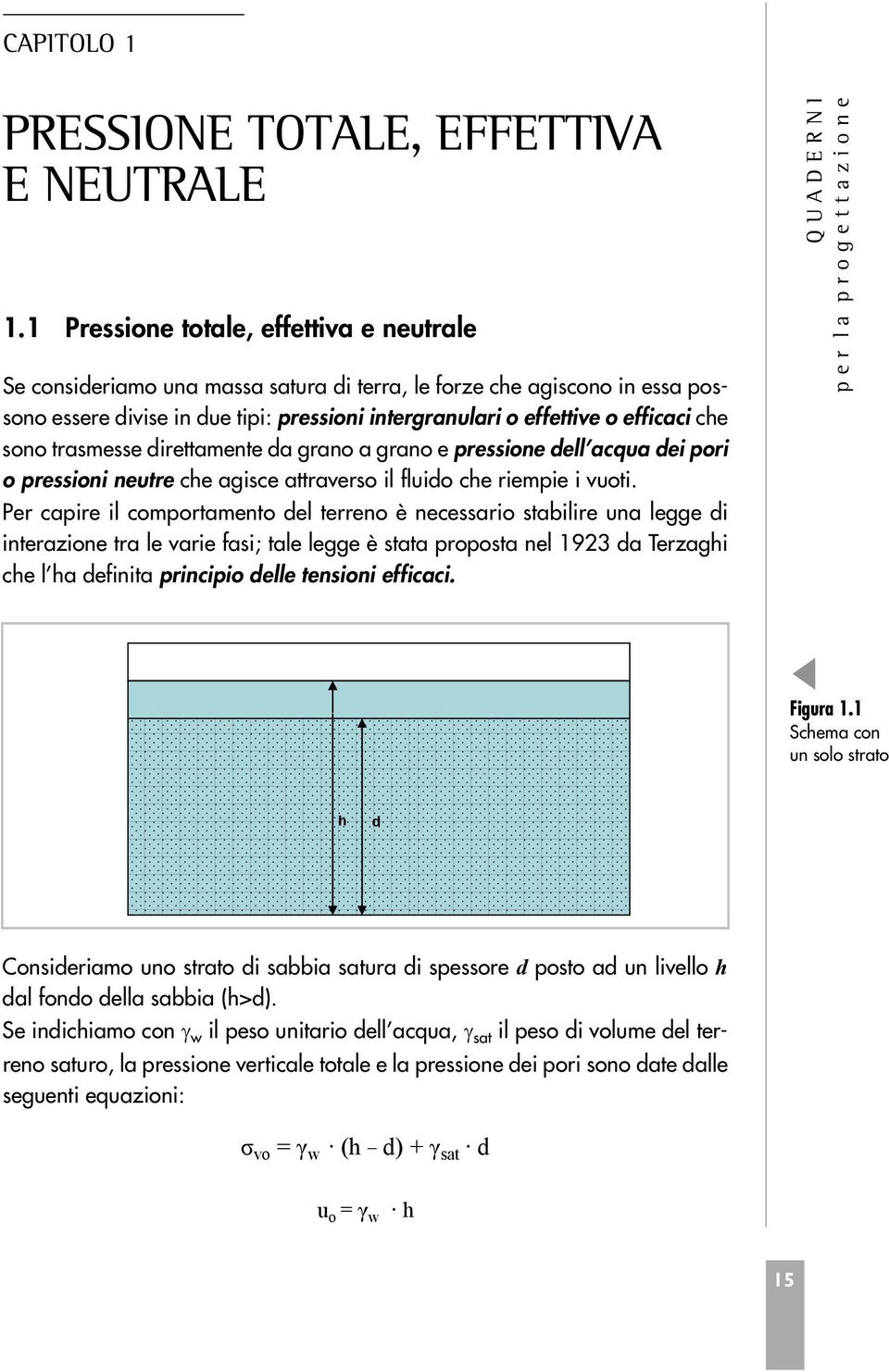 che sono trasmesse direttamente da grano a grano e pressione dell acqua dei pori o pressioni neutre che agisce attraverso il fluido che riempie i vuoti.