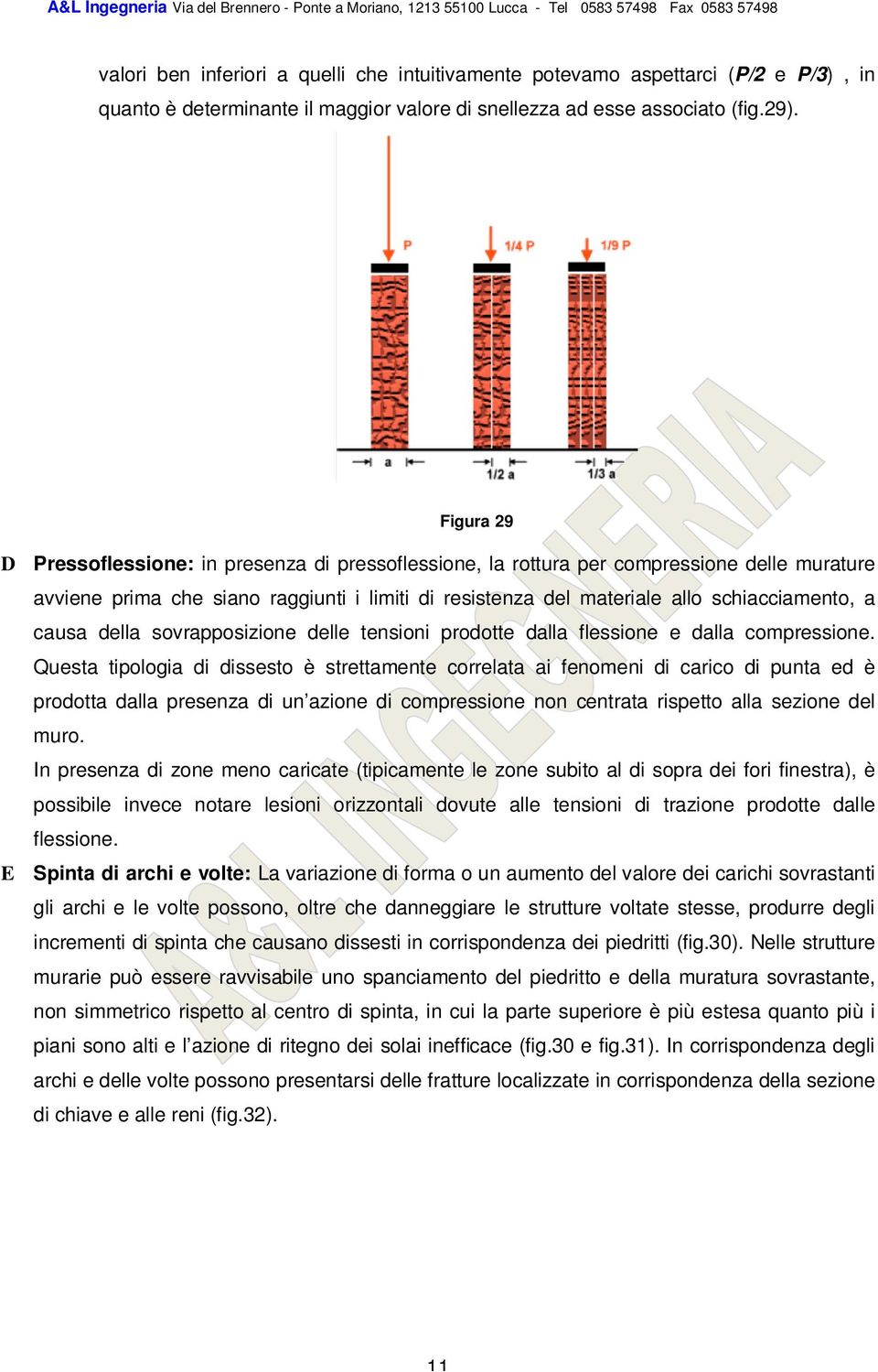 causa della sovrapposizione delle tensioni prodotte dalla flessione e dalla compressione.