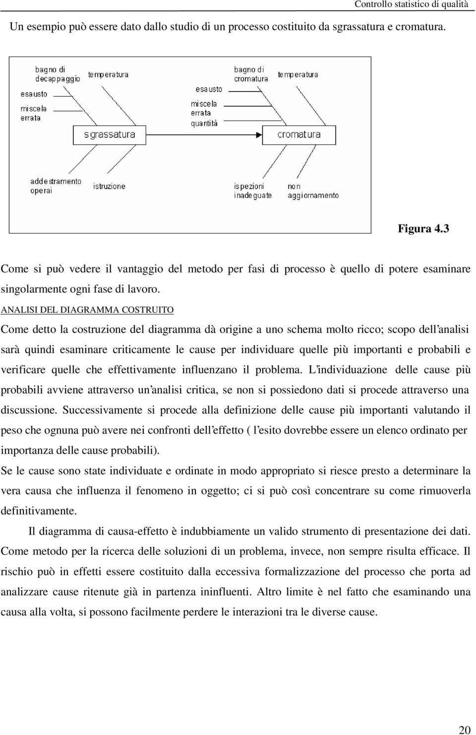 ANALISI DEL DIAGRAMMA COSTRUITO Come detto la costruzione del diagramma dà origine a uno schema molto ricco; scopo dell analisi sarà quindi esaminare criticamente le cause per individuare quelle più