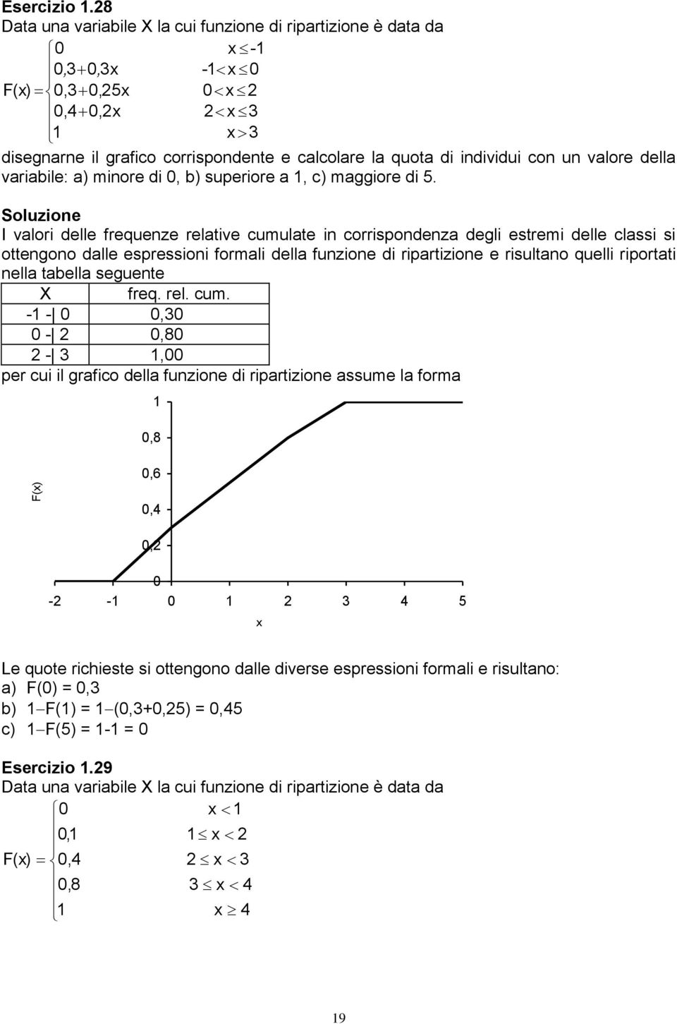 di, b) superiore a, c) maggiore di 5.