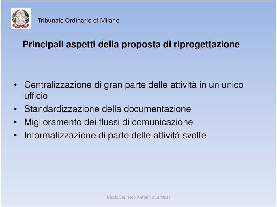 ufficio Standardizzazione della documentazione Miglioramento