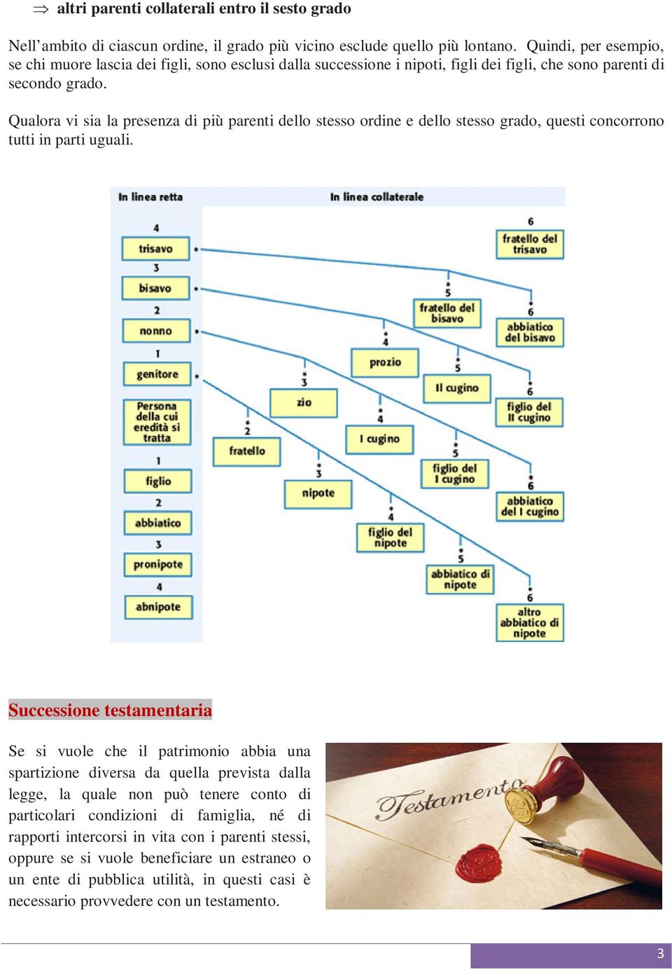 Qualora vi sia la presenza di più parenti dello stesso ordine e dello stesso grado, questi concorrono tutti in parti uguali.