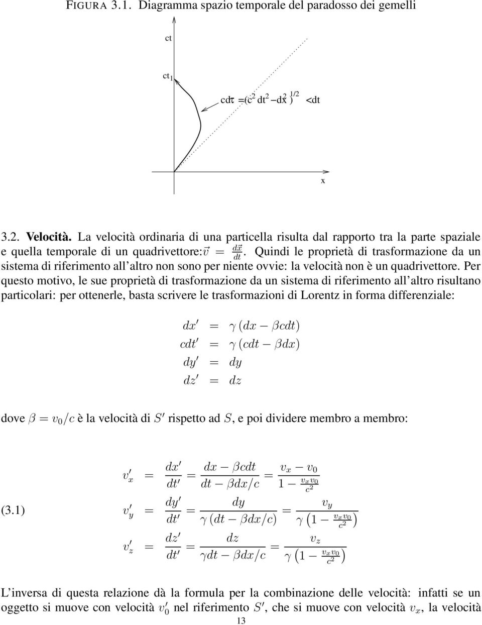 Quindi le proprietà di trasformazione da un dt sistema di riferimento all altro non sono per niente ovvie: la velocità non è un quadrivettore.