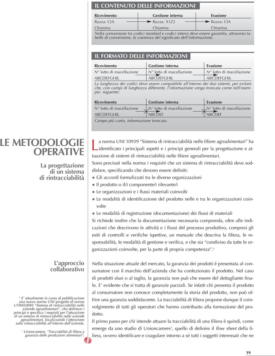 IL FORMATO DELLE INFORMAZIONI Ricevimento Gestione interna Evasione N lotto di macellazione N lotto di macellazione N lotto di macellazione ABCDEFGHIL ABCDEFGHIL ABCDEFGHIL La lunghezza dei codici