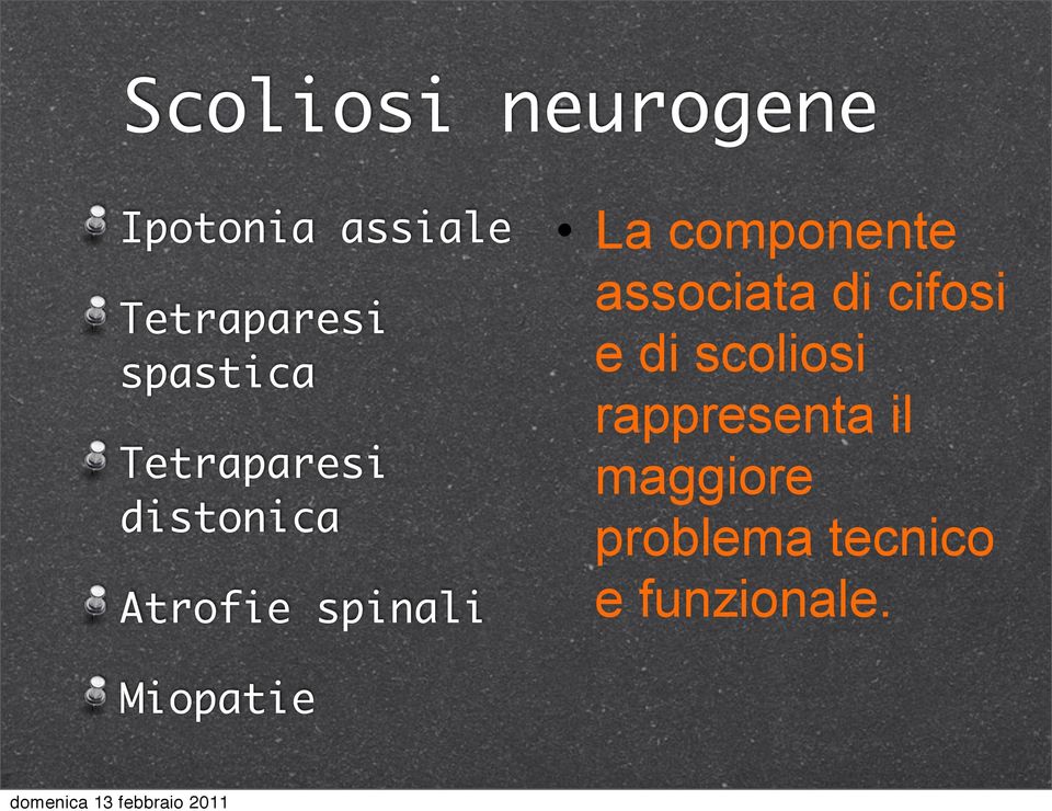 componente associata di cifosi e di scoliosi