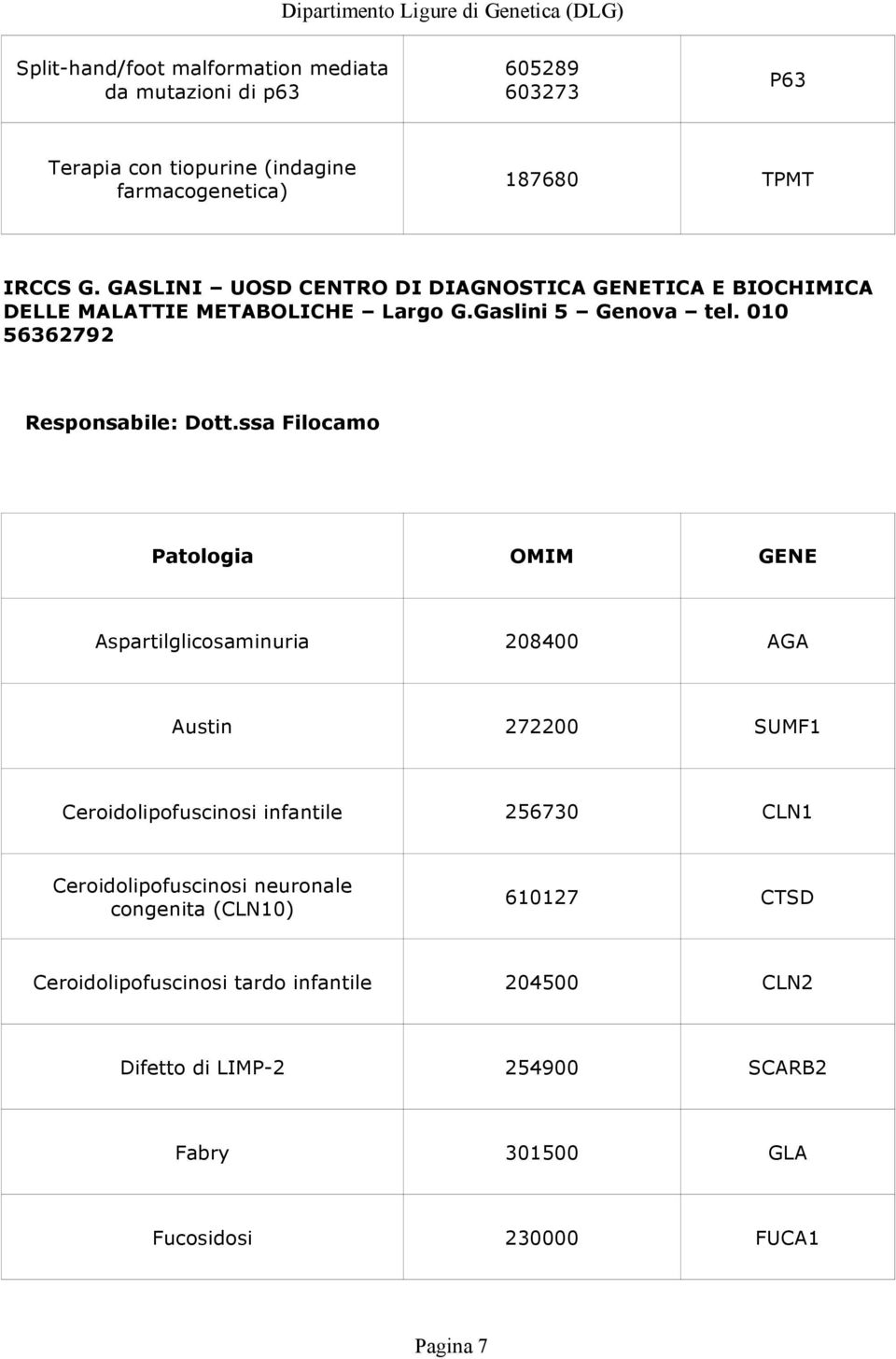 010 56362792 Responsabile: Dott.