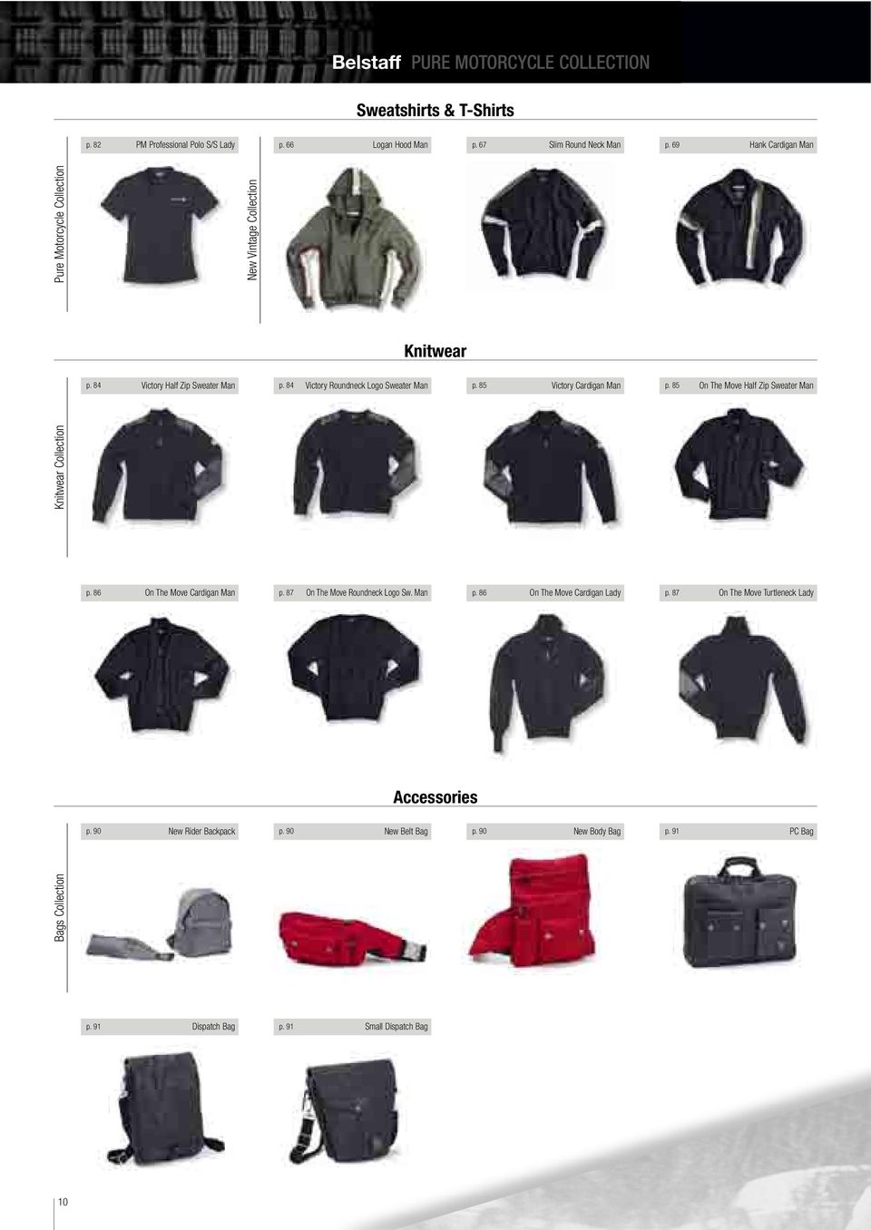 85 On The Move Half Zip Sweater Man Knitwear Collection p. 86 On The Move Cardigan Man p. 87 On The Move Roundneck Logo Sw. Man p. 86 On The Move Cardigan Lady Accessories p.