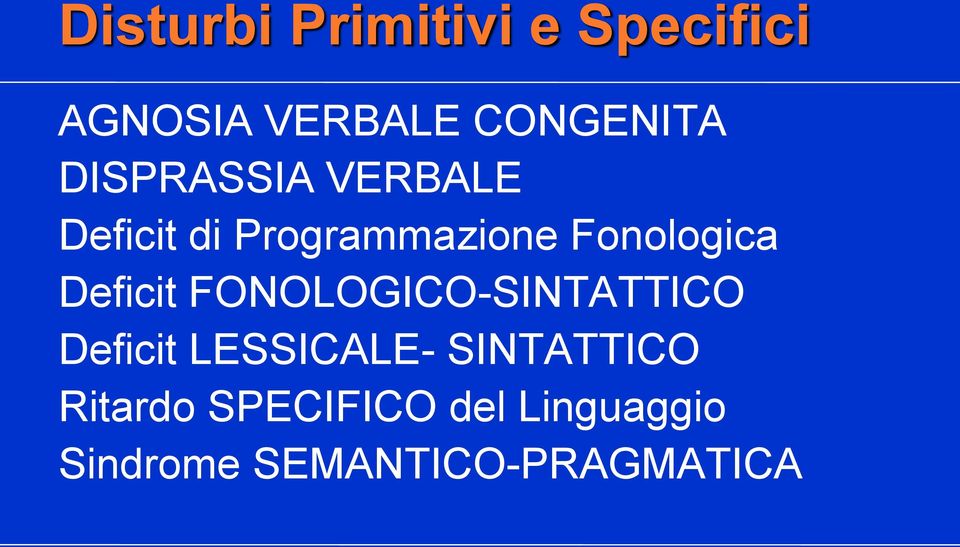 Deficit FONOLOGICO-SINTATTICO Deficit LESSICALE-