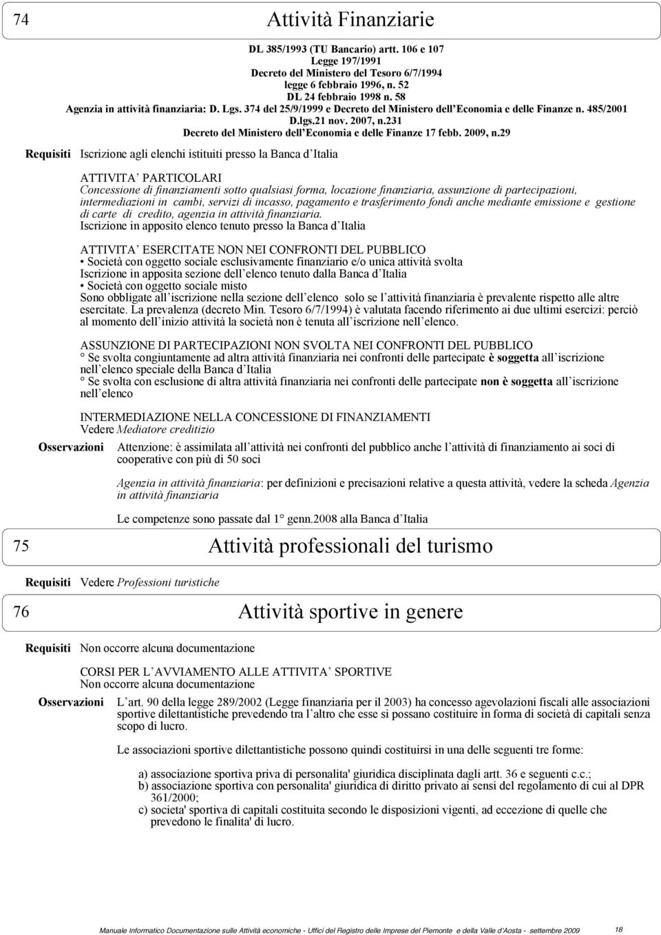 231 Decreto del Ministero dell Economia e delle Finanze 17 febb. 2009, n.