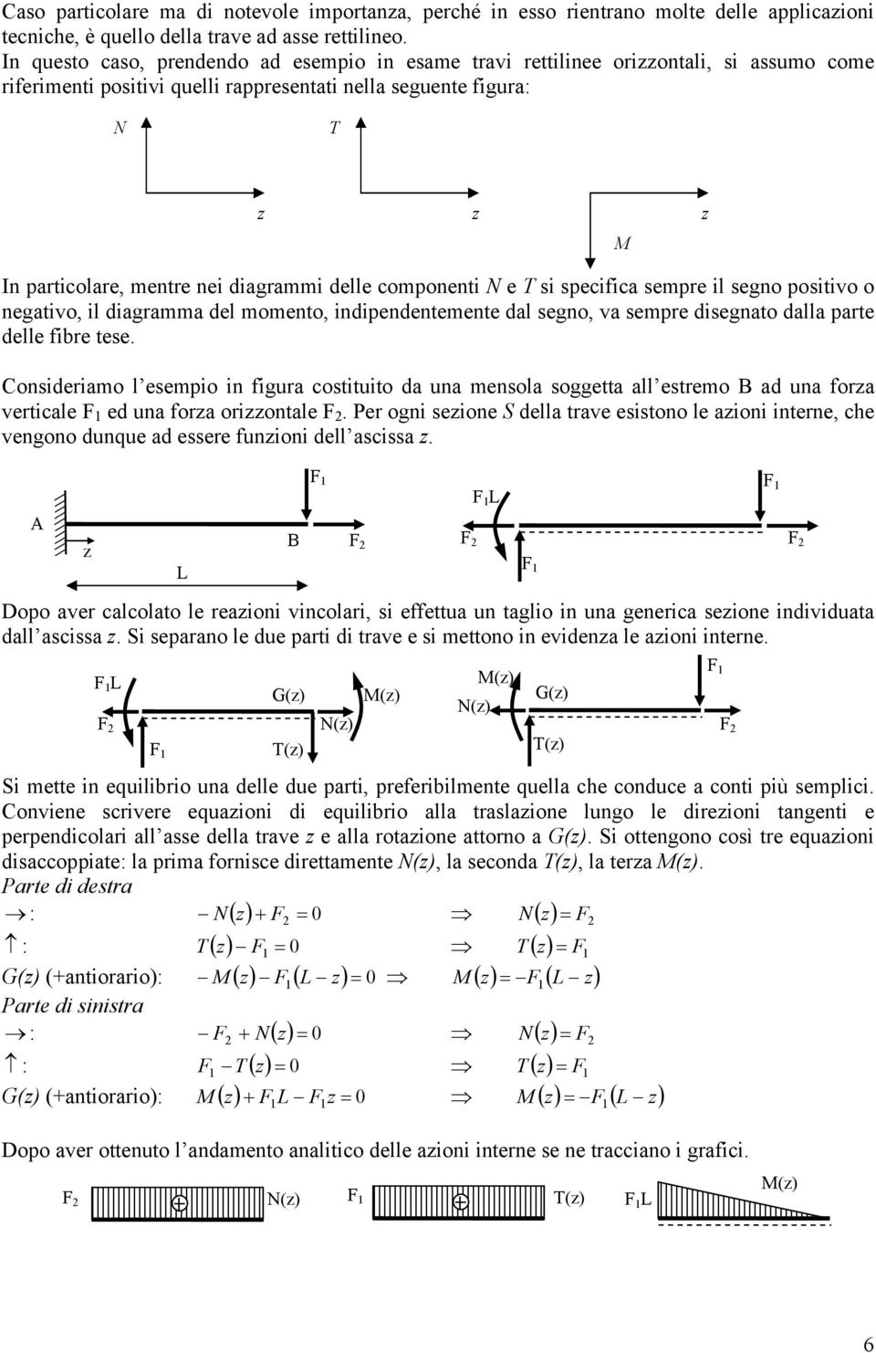 comonenti e si secifica semre il segno ositivo o negativo, il diagramma del momento, indiendentemente dal segno, va semre disegnato dalla arte delle fibre tese.