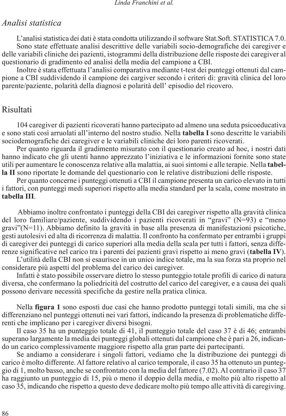 questionario di gradimento ed analisi della media del campione a CBI.