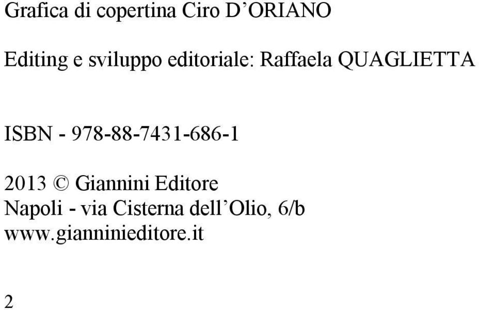 978-88-7431-686-1 2013 Giannini Editore Napoli -