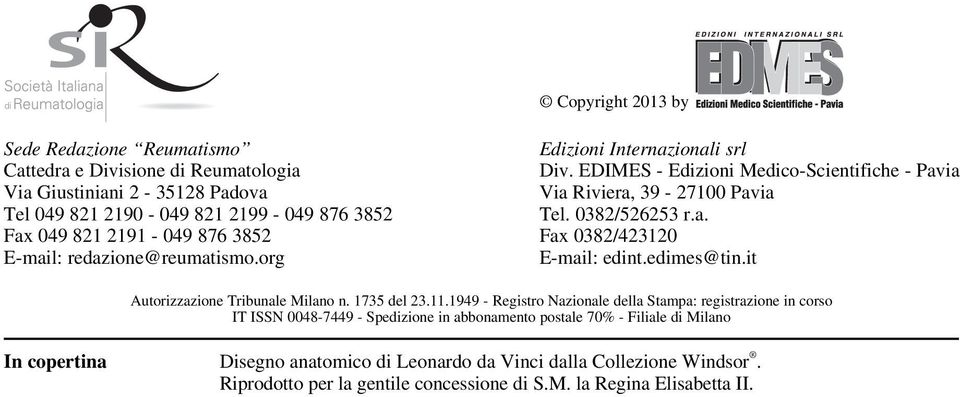 edimes@tin.it Autorizzazione Tribunale Milano n. 1735 del 23.11.