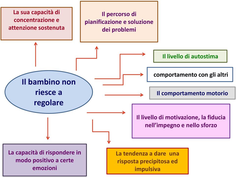 comportamento motorio Il livello di motivazione, la fiducia nell impegno e nello sforzo La capacità