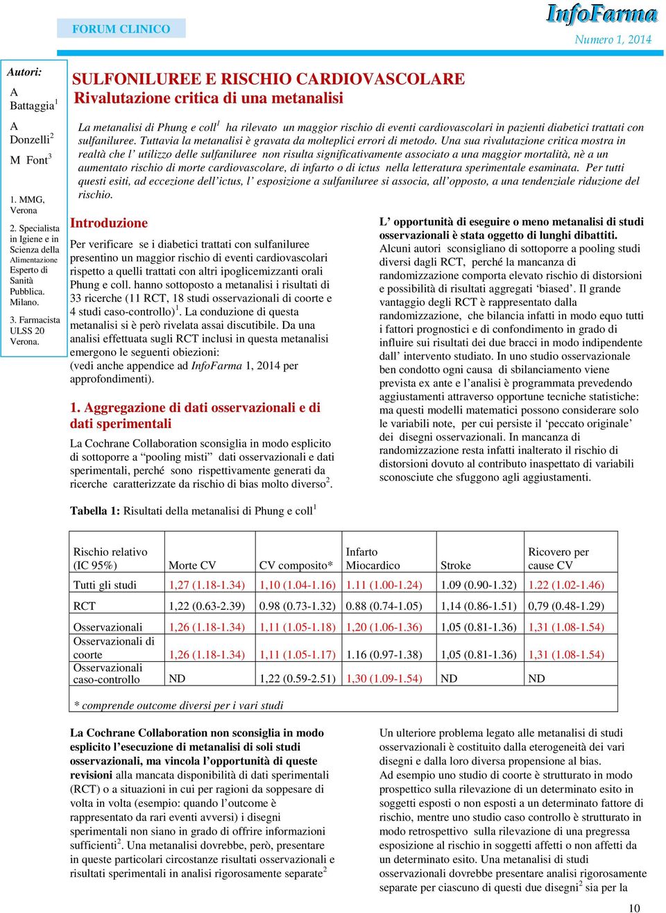 con sulfaniluree. Tuttavia la metanalisi è gravata da molteplici errori di metodo.