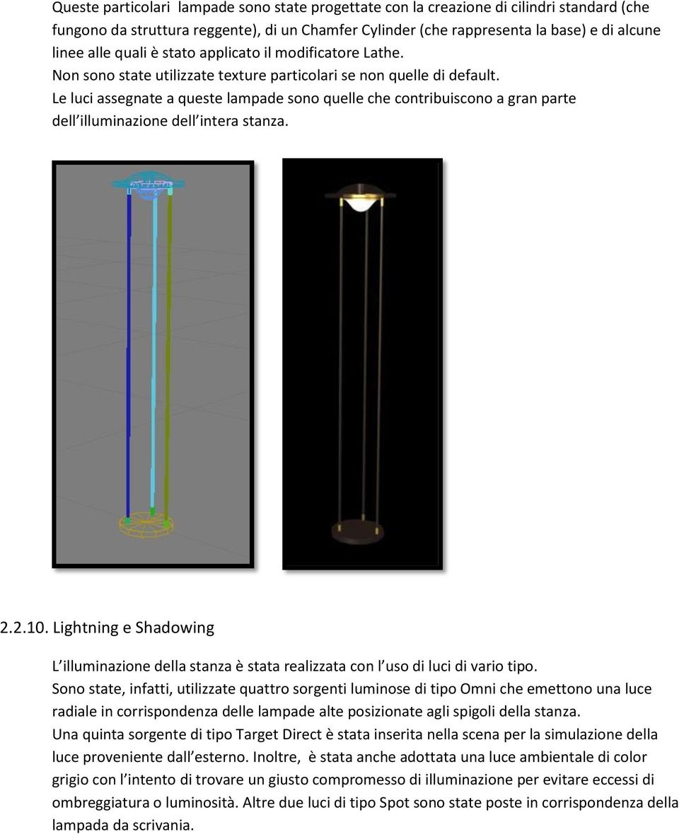 Le luci assegnate a queste lampade sono quelle che contribuiscono a gran parte dell illuminazione dell intera stanza. 2.2.10.