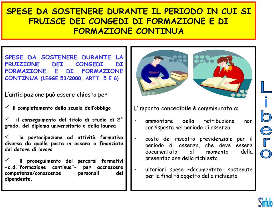 5 E 6) L anticipazione può essere chiesta per: il completamento della scuola dell obbligo il conseguimento del titolo di studio di 2 grado, del diploma universitario o della laurea la partecipazione