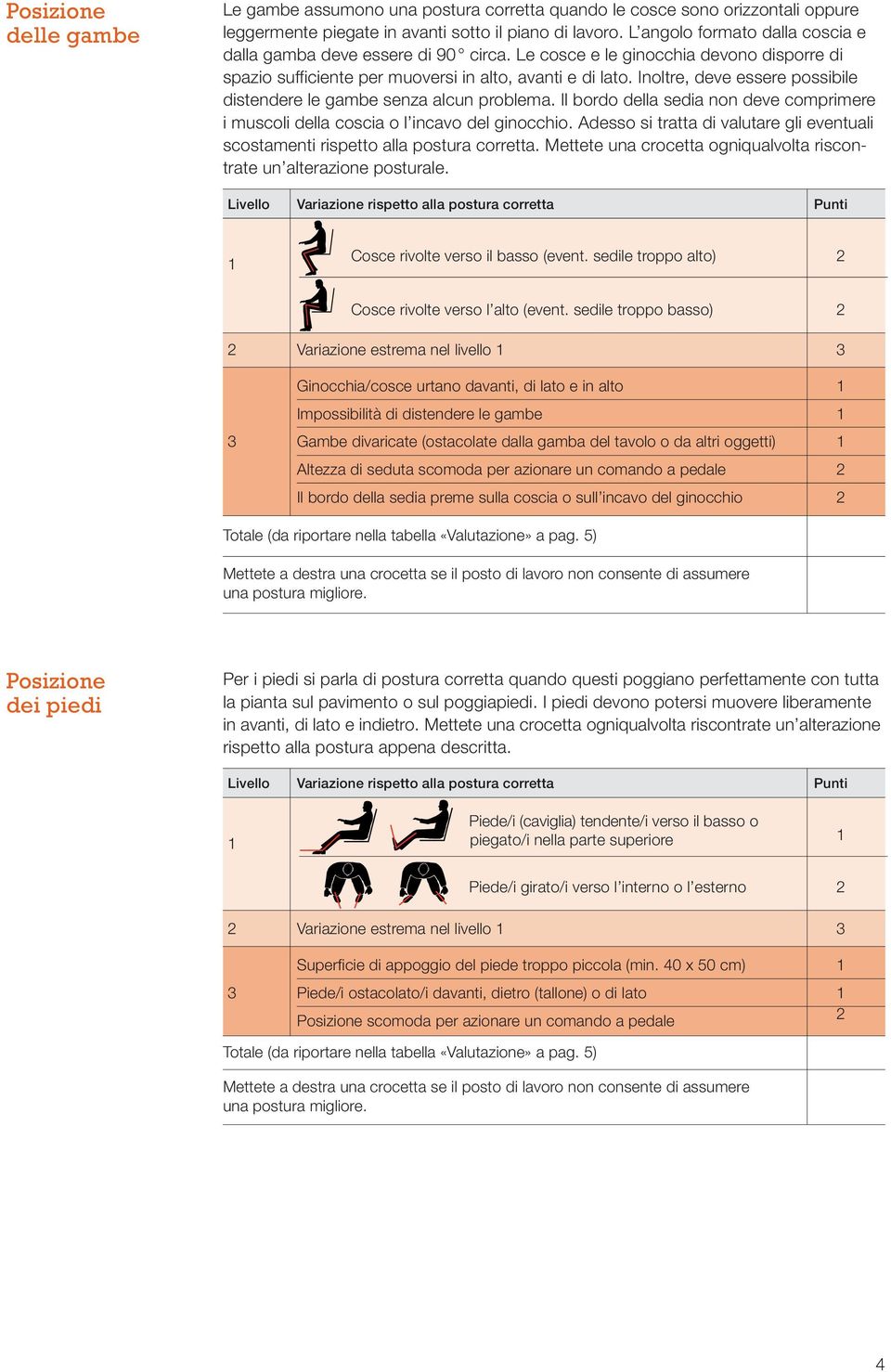 Inoltre, deve essere possibile distendere le gambe senza alcun problema. Il bordo della sedia non deve comprimere i muscoli della coscia o l incavo del ginocchio.