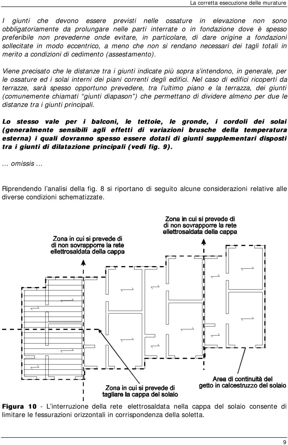 Viene precisato che le distanze tra i giunti indicate più sopra s intendono, in generale, per le ossature ed i solai interni dei piani correnti degli edifici.