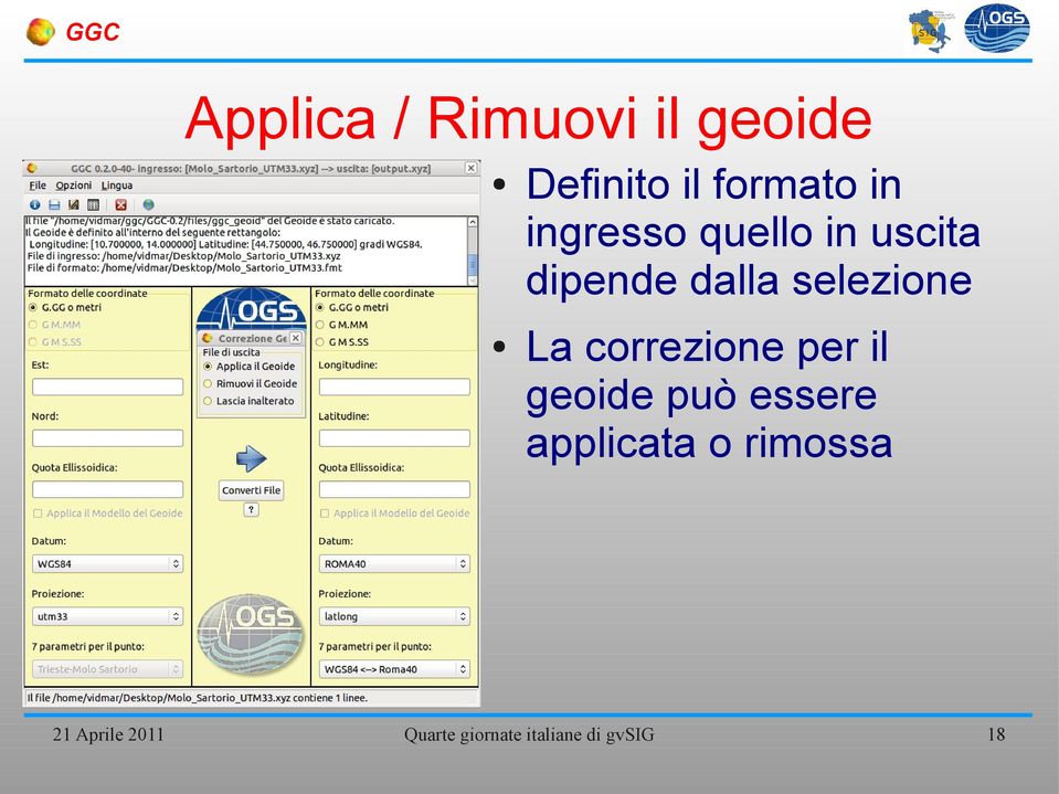 dipende dalla selezione La correzione