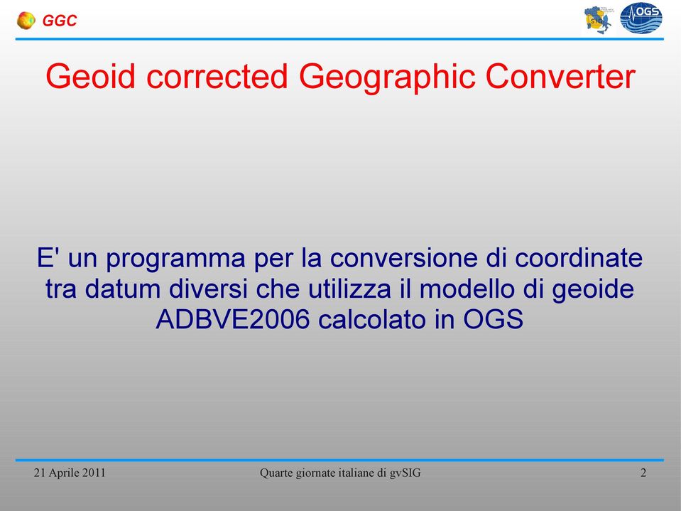 coordinate tra datum diversi che utilizza