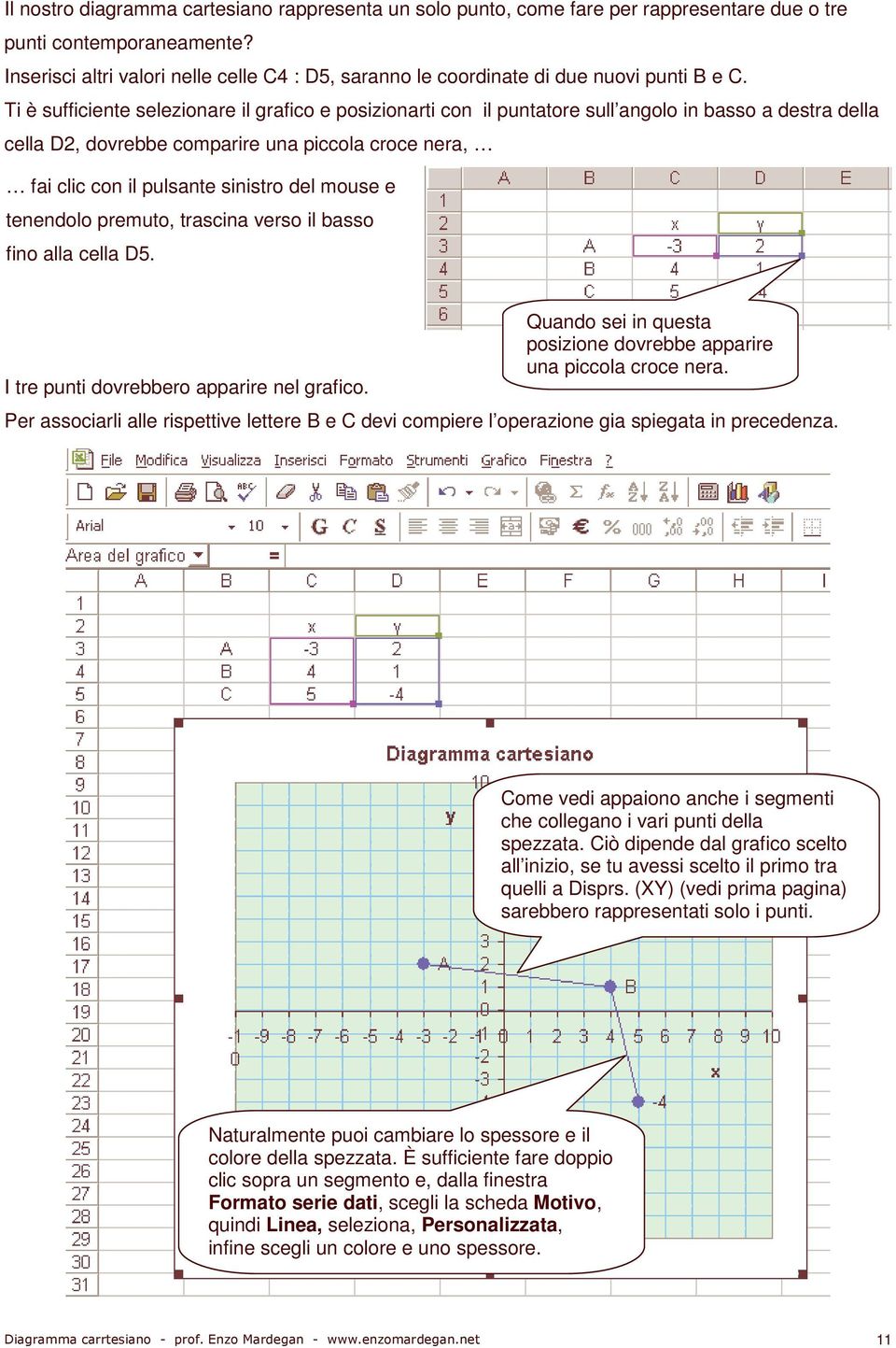 Ti è sufficiente selezionare il grafico e posizionarti con il puntatore sull angolo in basso a destra della cella D2, dovrebbe comparire una piccola croce nera, fai clic con il pulsante sinistro del