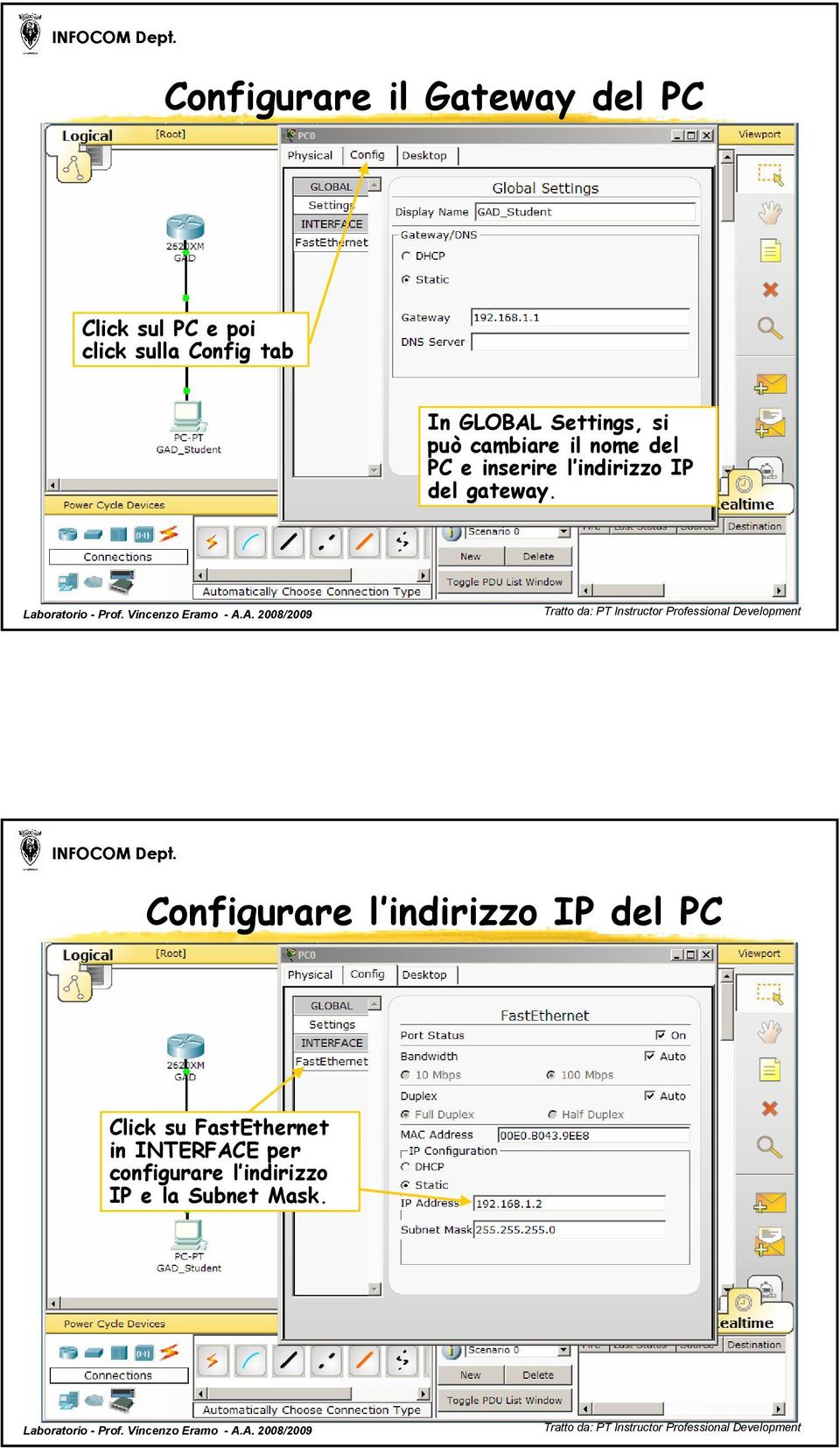 indirizzo IP del gateway.